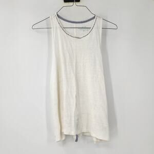 VINEYARD VINES White Racerback 100% Linen Tank Top Womens Size Small S Summer